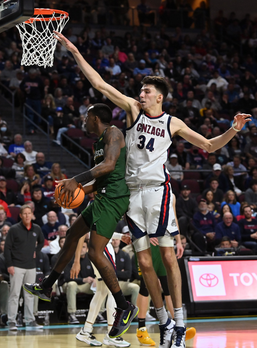 In the WCC semifinal game against San Francisco, Holmgren led the game with six blocks. 